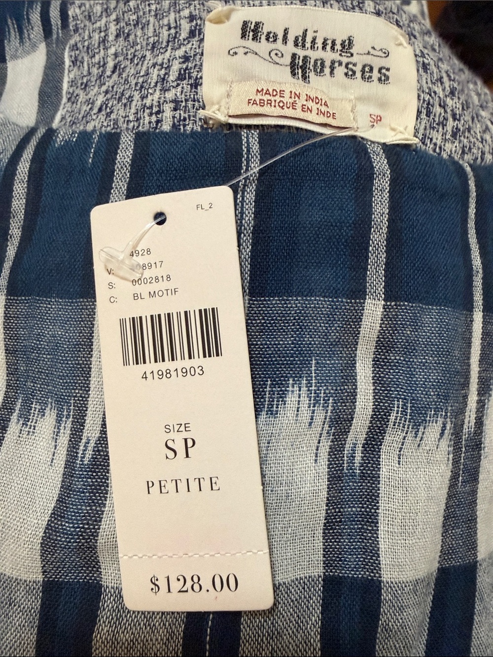 Anthropologie Holding Horses "Ivy" Blue Mixed Print Patchwork Swing Dress - Picture 6 of 6